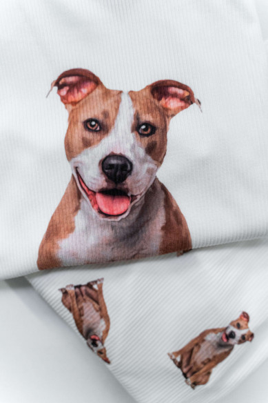 Pijama "Pitbull Café con blanco"