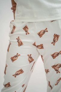 Pijama "Pitbull Café con blanco" 2