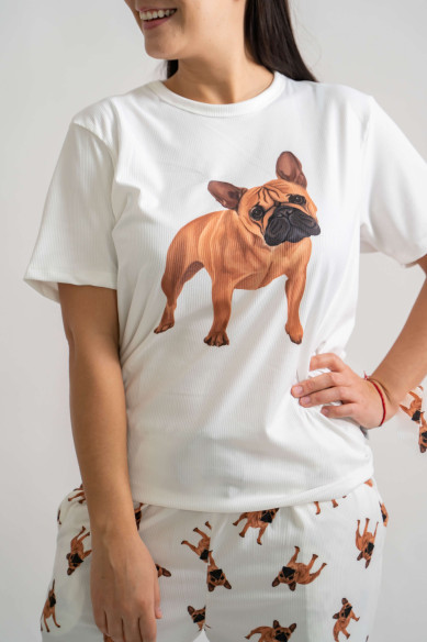 Pijama "Bulldog Francés Canela"