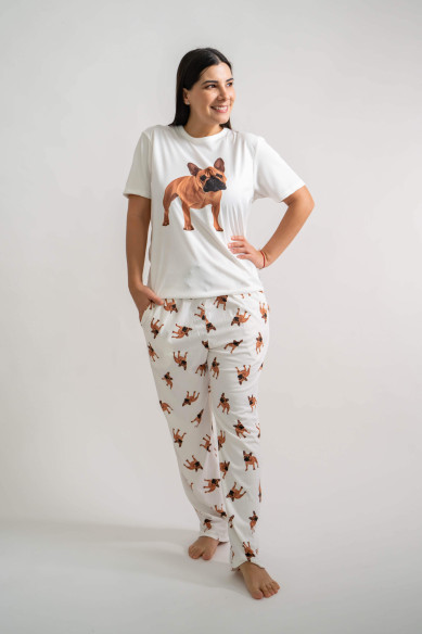 Pijama "Bulldog Francés Canela"